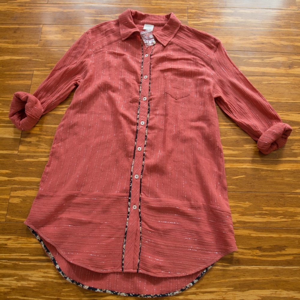 Free People Intimately Long Button Down Tunic